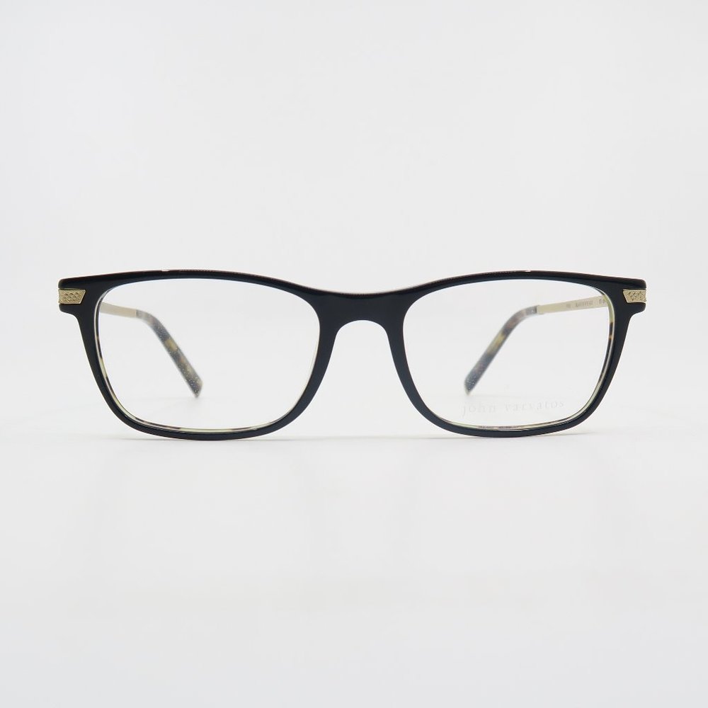John Varvatos V412 57mm Black and Brown Tortoise New Men's Eyeglasses.